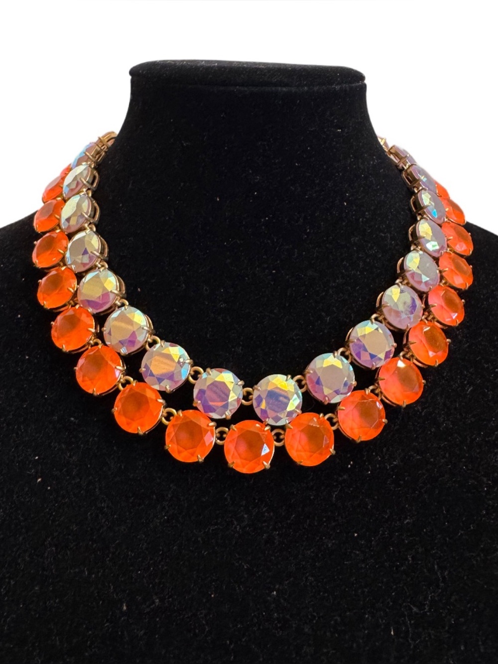 J CREW Brulee Crystal Riviere Anna Wintour Style Statement Necklace Layered